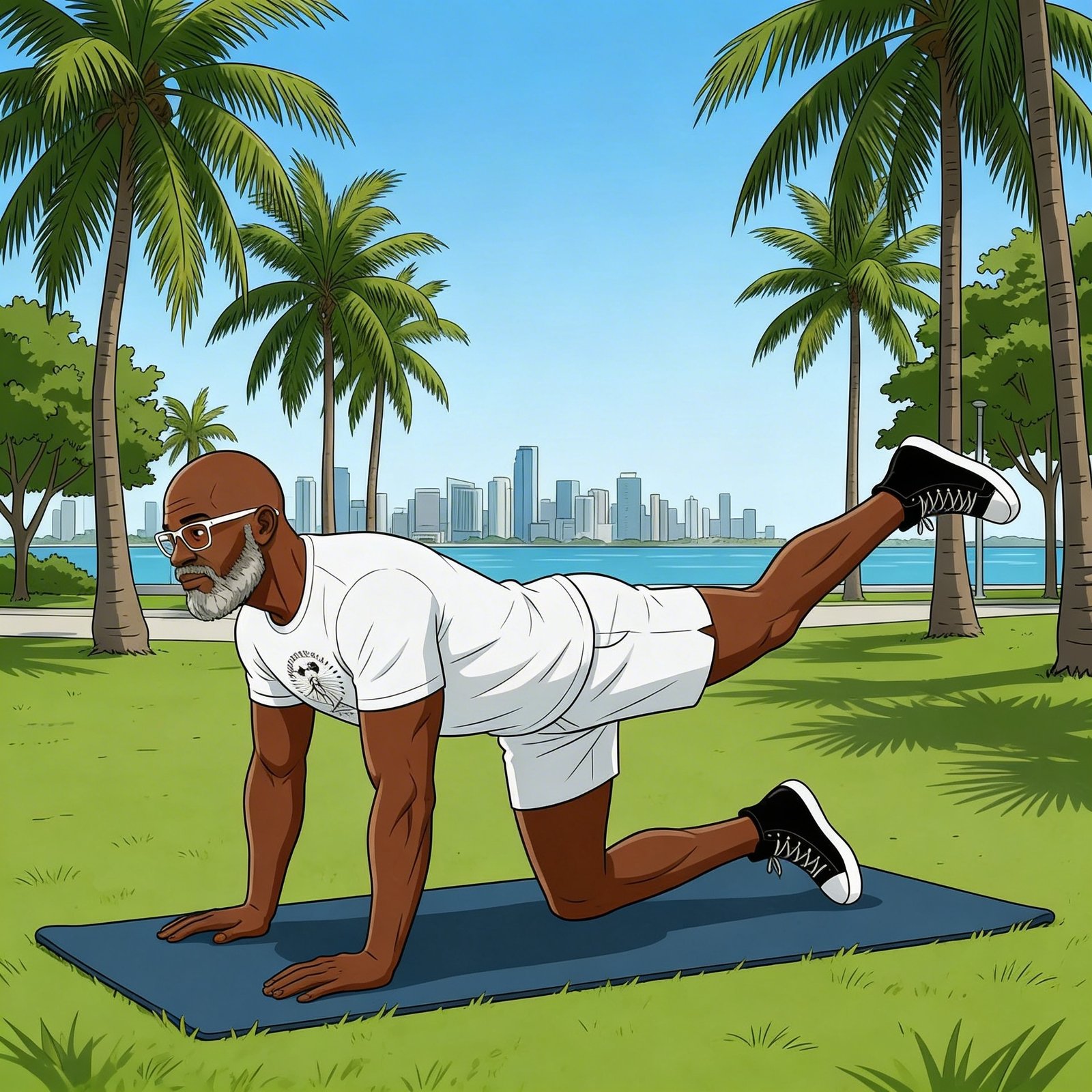 Outdoor Mobility Routines for Miami Heat Donkey Kick Yoga Pose2