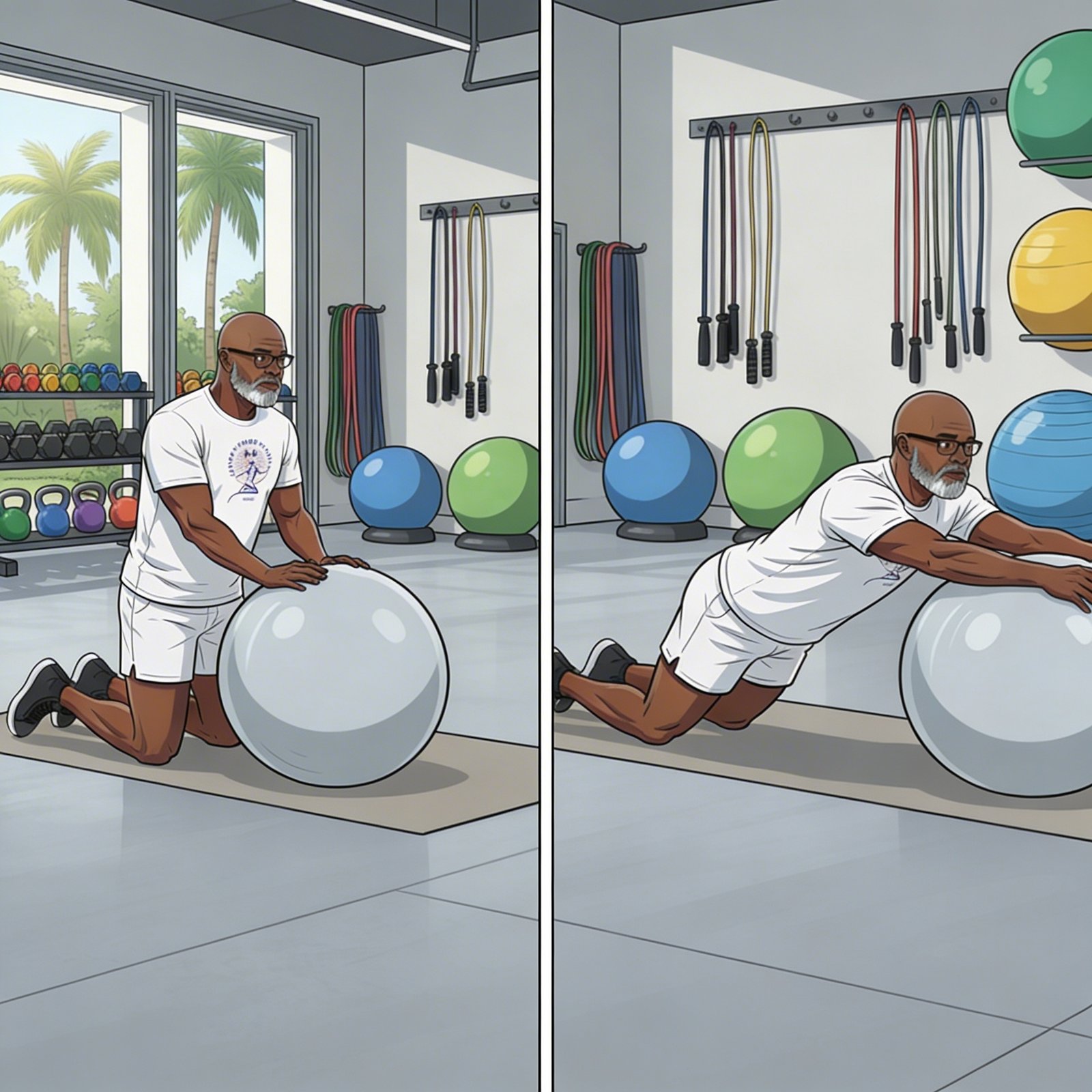 LOWER-BACK STRETCH (w/Swiss ball)